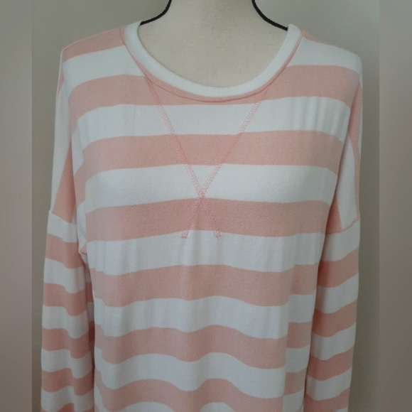 Lovely Melody Pink Striped Super Soft Long Sleeve Knit Top - Picture 4 of 9